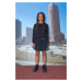 Dětská sukně Sisley černá barva, mini, áčková