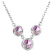 Evolution Group Stříbrný náhrdelník se Swarovski krystaly fialový kulatý 32033.5 vitrail light