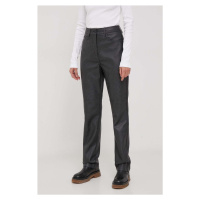 Kalhoty Calvin Klein Jeans dámské, černá barva, široké, high waist, J20J222552