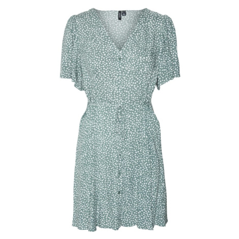 VERO MODA Košilové šaty 'VMAlba' pastelově zelená / bílá