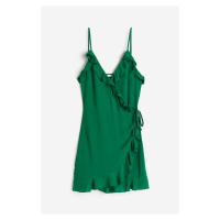 H & M - Zavinovací šaty's volánky - zelená