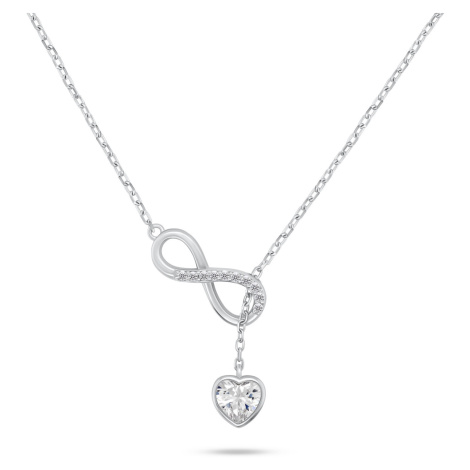 Brilio Silver Půvabný stříbrný náhrdelník se zirkony NCL123W