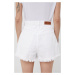 Džínové šortky Lee Cooper dámské, bílá barva, s aplikací, medium waist