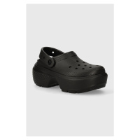 Pantofle Crocs Stomp Clog dámské, černá barva, na platformě, 209347.001