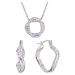 Evolution Group Sada stříbrných šperků náušnice vlnky a náhrdelník fialová AG SADA 7