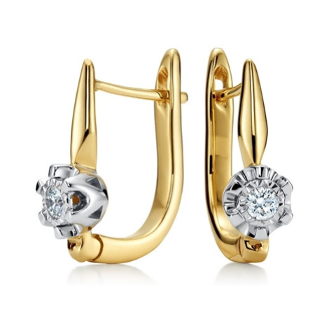 Zlaté náušnice s diamanty L'Amour Diamonds KE81620Y + dárek zdarma L´amour