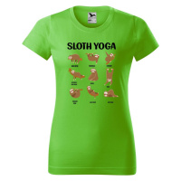 DOBRÝ TRIKO Dámské tričko s potiskem Sloth yoga Barva: Apple green