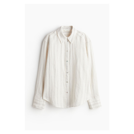 H & M - Lněná košile - bílá H&M