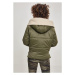 Urban Classics Ladies Sherpa Hooded Jacket darkolive/darksand