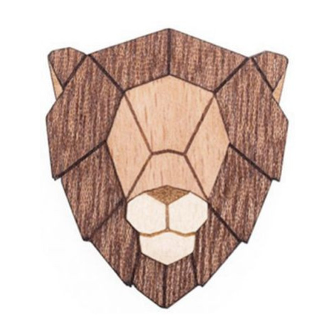 Dřevěná brož Lion Brooch BeWooden
