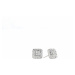Evolution Group Stříbrné náušnice pecky s krystaly Preciosa bílý čtverec 71138.1