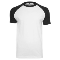 Build Your Brand Pevné raglanové kontrastní tričko krátký rukáv