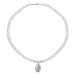 Manoki Perlový náhrdelník Celeste - medailonek Panna Maria WA513 Stříbrná 41 cm + 3 cm (prodlouž