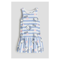 H & M - Bavlněné šaty's potiskem - modrá