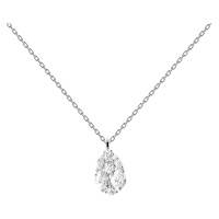 PDPAOLA Blyštivý stříbrný náhrdelník Vanilla CO02-674-U (řetízek, přívěsek)