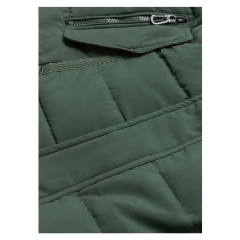 Zelená dámská asymetrická zimní bunda (m-21301)