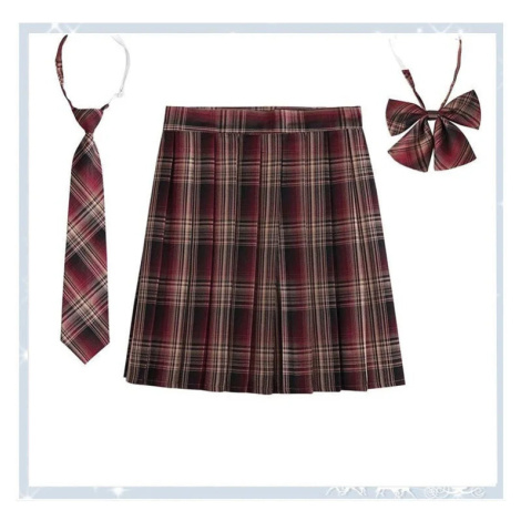Dámská kostkovaná sukně s kravatou a mašlí