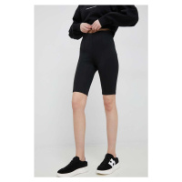 Kraťasy Calvin Klein dámské, černá barva, hladké, medium waist