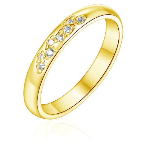 OLIVIE Snubní stříbrný prsten SPŘÍZNĚNÍ GOLD 8586