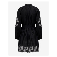 Černé dámské košilové šaty s výšivkou ONLY Flo