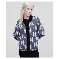 Svetr karl lagerfeld unisex kl monogram zip cardi černá