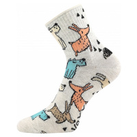 Dámské ponožky VoXX - Agapi, pejsci, světle šedá Barva: Šedá