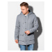 Šedý pánský lehký kabát Ombre Clothing C454 - šedá