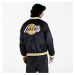 New Era LA Lakers NBA Applique Satin Bomber Jacket UNISEX Black/ True Purple