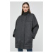 Vlněný kabát Trussardi dámský, šedá barva, přechodný, oversize