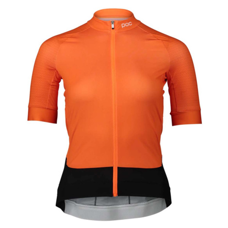 POC Cyklistický dres s krátkým rukávem - ESSENTIAL ROAD LADY - černá/oranžová
