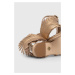 Kožené sandály Baldowski dámské, zlatá barva