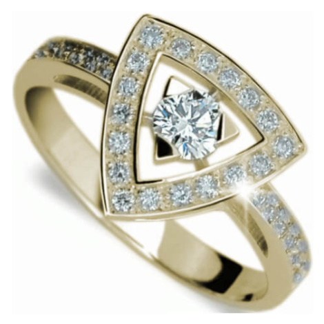 Danfil Luxusní zlatý prsten s diamanty DF1970z 53 mm