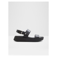 Černé dámské kožené sandály na platformě ALDO Silyia