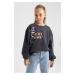 DEFACTO Girl's Regular Fit Crew Neck Sweatshirt