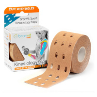 BronVit Sport Kinesio Tape děrovaný 5 cm x 5 m tejpovací páska béžová