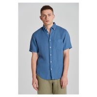 KOŠILE GANT REG GMNT DYED LINEN SS SHIRT modrá