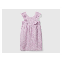 Benetton, Patterned Dress In Linen Blend