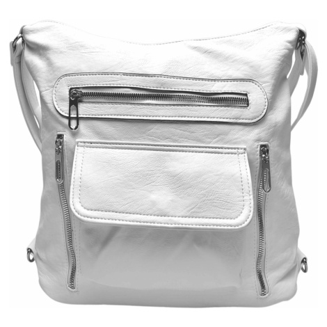 Praktický bílý kabelko-batoh 2v1 s kapsami Bellis Tapple
