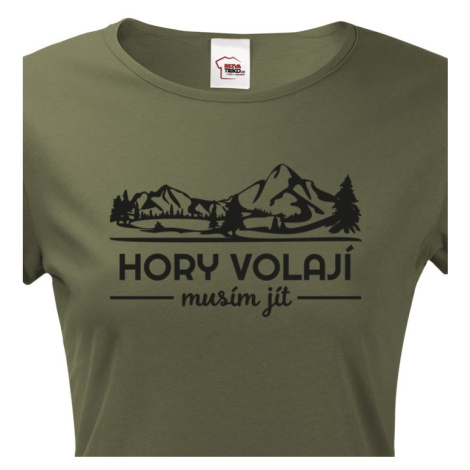 Dámské turistické triko Hory volají musím jít BezvaTriko