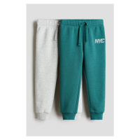 H & M - Kalhoty jogger: balení po 2 - zelená