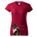 DOBRÝ TRIKO Dámské tričko s potiskem Naštvaná kočka Barva: Marlboro červená