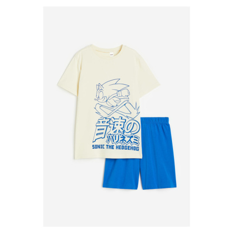 H & M - Pyžamo: tričko a šortky - modrá H&M