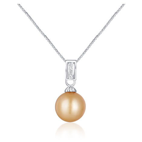 JwL Luxury Pearls Elegantní stříbrný náhrdelník se zlatou perlou jižního Pacifiku JL0734 (řetíze