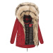 Dámská zimní bunda s kožíškem Sweety Navahoo - BLOOD RED