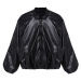 Trendyol Black Oversize Molded Faux Leather Quilted Puffer Jacket