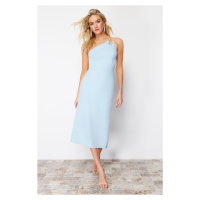 Trendyol Light Blue Body-fitting Woven Shiny Stone Elegant Evening Dress