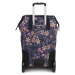 PUNTA nákupní taška na kolečkách s výsuvnou rukojetí - 40L - květinová modrá