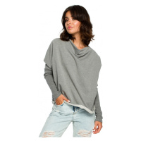 model 18001899 Oversized top s výstřihem do V na zádech šedý - BeWear