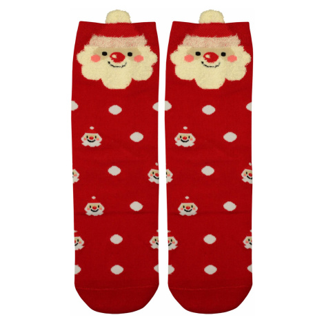 Vánoční vysoké ponožky dámské Santa červená Aura.Via