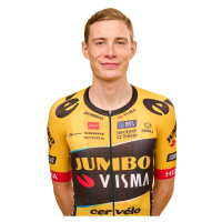AGU Cyklistický dres s krátkým rukávem - JUMBO-VISMA 2023 JONAS VINGEGAARD - černá/žlutá